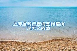 上海居转户查询密码错误是怎么回事