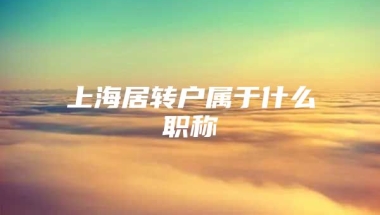 上海居转户属于什么职称