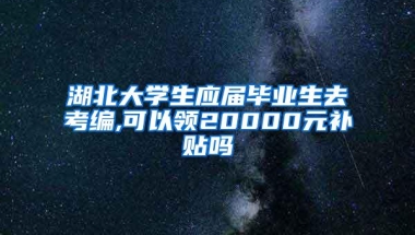 湖北大学生应届毕业生去考编,可以领20000元补贴吗