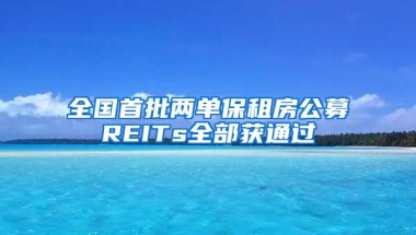 全国首批两单保租房公募REITs全部获通过