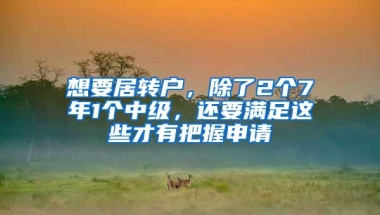 想要居转户，除了2个7年1个中级，还要满足这些才有把握申请