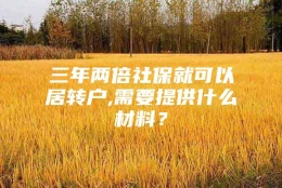 三年两倍社保就可以居转户,需要提供什么材料？