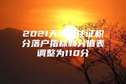 2021天津居住证积分落户指标和分值表调整为110分