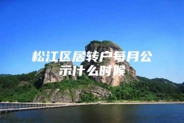 松江区居转户每月公示什么时候