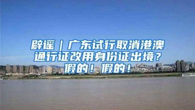 辟谣｜广东试行取消港澳通行证改用身份证出境？假的！假的！