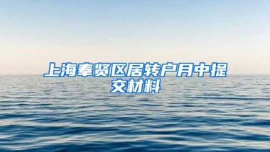 上海奉贤区居转户月中提交材料