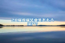 20届应届毕业生怎么入深户？