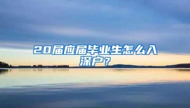 20届应届毕业生怎么入深户？