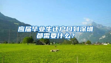 应届毕业生迁户口到深圳都需要什么？