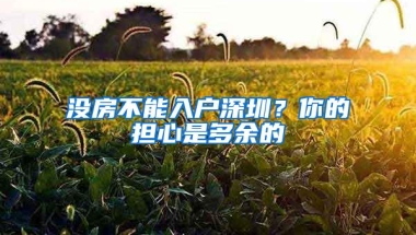 没房不能入户深圳？你的担心是多余的