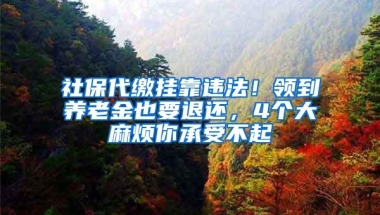 社保代缴挂靠违法！领到养老金也要退还，4个大麻烦你承受不起