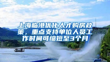 上海临港优化人才购房政策，重点支持单位人员工作时间可缩短至3个月