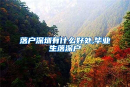 落户深圳有什么好处,毕业生落深户