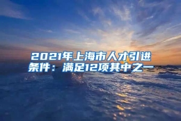 2021年上海市人才引进条件：满足12项其中之一