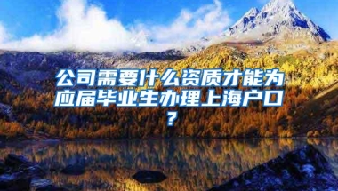 公司需要什么资质才能为应届毕业生办理上海户口？