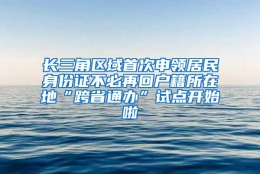 长三角区域首次申领居民身份证不必再回户籍所在地“跨省通办”试点开始啦