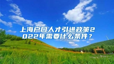 上海户口人才引进政策2022年需要什么条件？