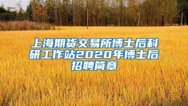 上海期货交易所博士后科研工作站2020年博士后招聘简章