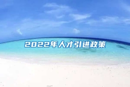 2022年人才引进政策