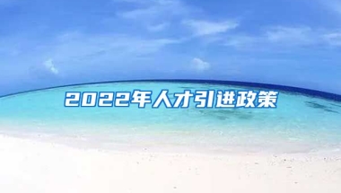 2022年人才引进政策