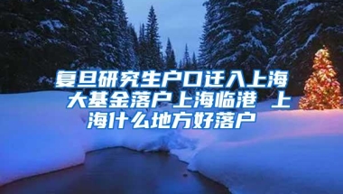 复旦研究生户口迁入上海 大基金落户上海临港 上海什么地方好落户