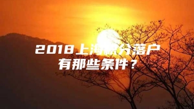 2018上海积分落户有那些条件？