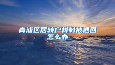 青浦区居转户材料被退回怎么办