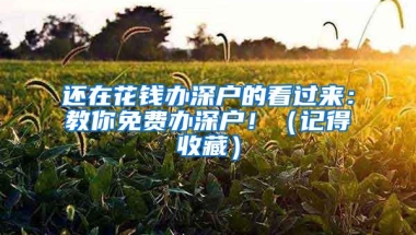 还在花钱办深户的看过来：教你免费办深户！（记得收藏）