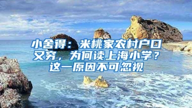 小舍得：米桃家农村户口又穷，为何读上海小学？这一原因不可忽视