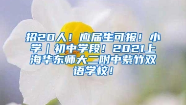 招20人！应届生可报！小学｜初中学段！2021上海华东师大二附中紫竹双语学校！