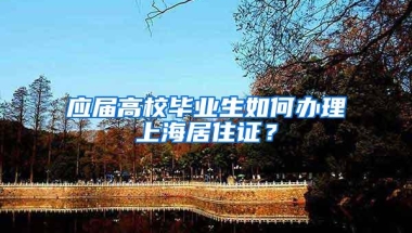 应届高校毕业生如何办理上海居住证？