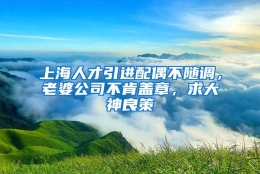 上海人才引进配偶不随调，老婆公司不肯盖章，求大神良策