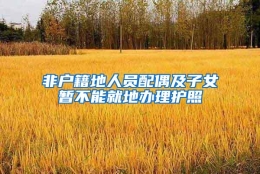 非户籍地人员配偶及子女暂不能就地办理护照