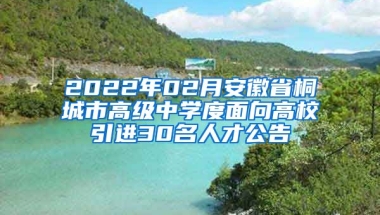 2022年02月安徽省桐城市高级中学度面向高校引进30名人才公告