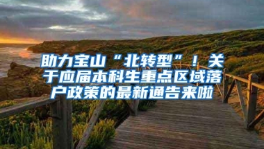 助力宝山“北转型”！关于应届本科生重点区域落户政策的最新通告来啦