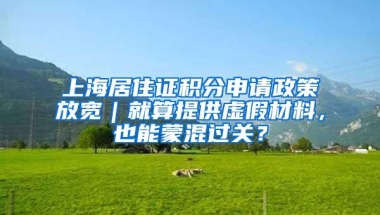 上海居住证积分申请政策放宽｜就算提供虚假材料，也能蒙混过关？